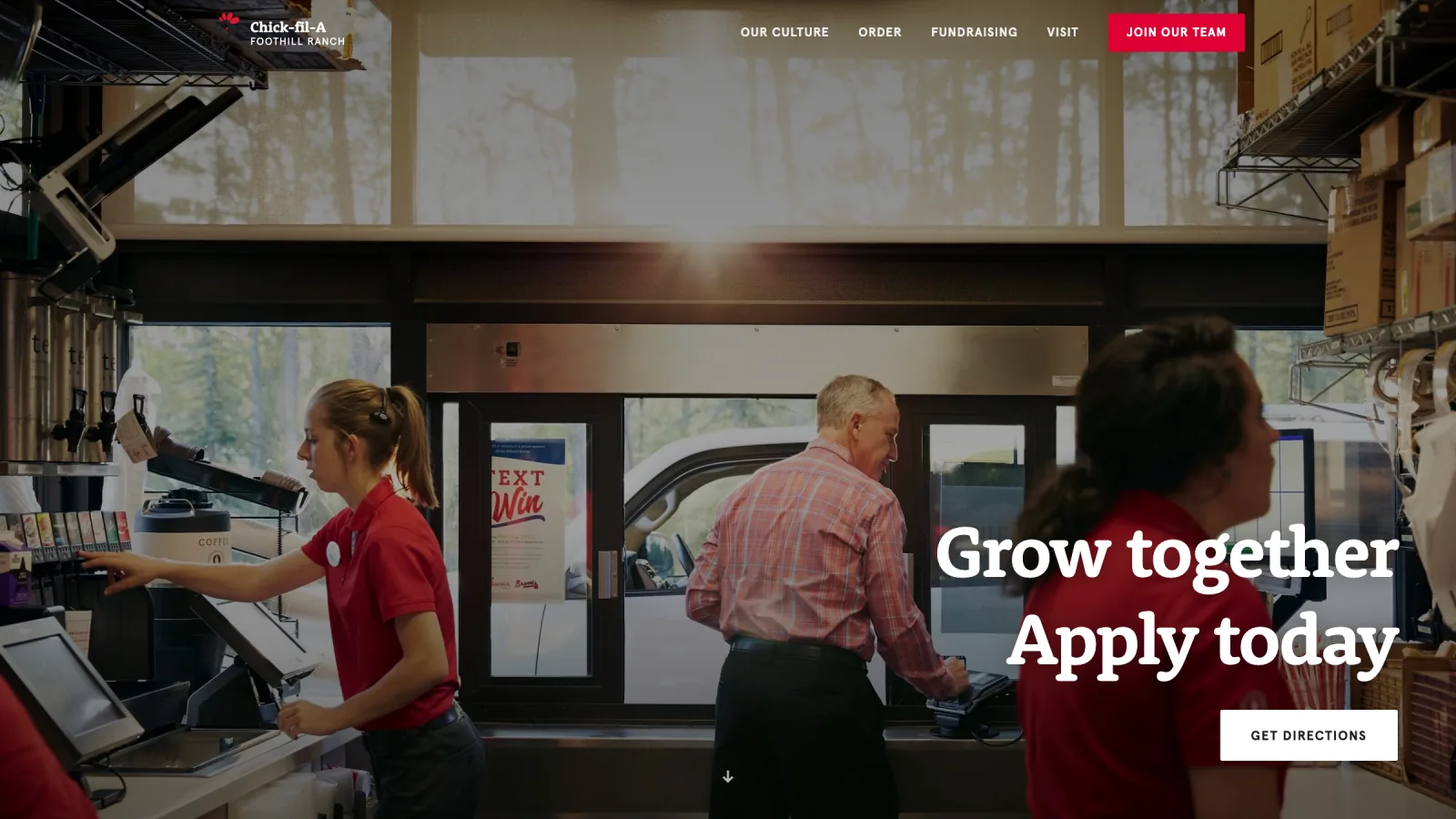 Chick-fil-A Foothill Ranch website