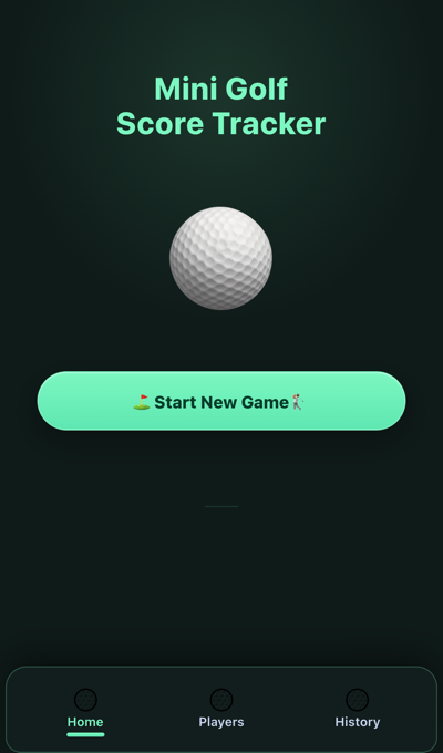 Mini Golf Score Tracker app